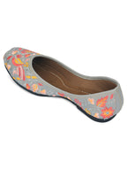 Desi Colour Women Indian Ethnic Footwear-Cushioned -Grey | Grocsy