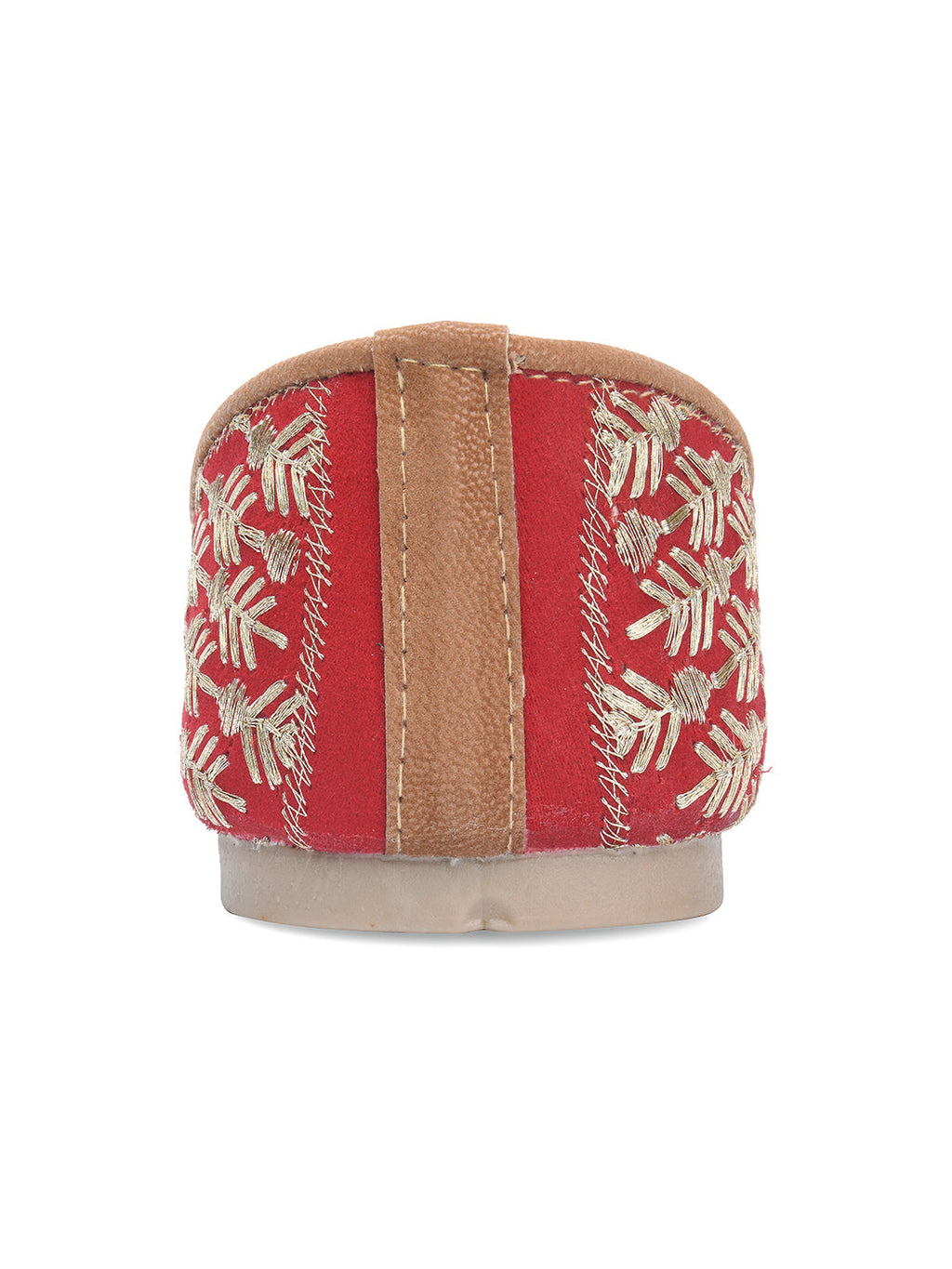 Desi Colour Women Indian Ethnic Footwear-Cushioned Embroidered Ruby | Grocsy