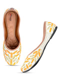 Desi Colour Women Indian Ethnic Footwear-Yellow Leaves | Grocsy