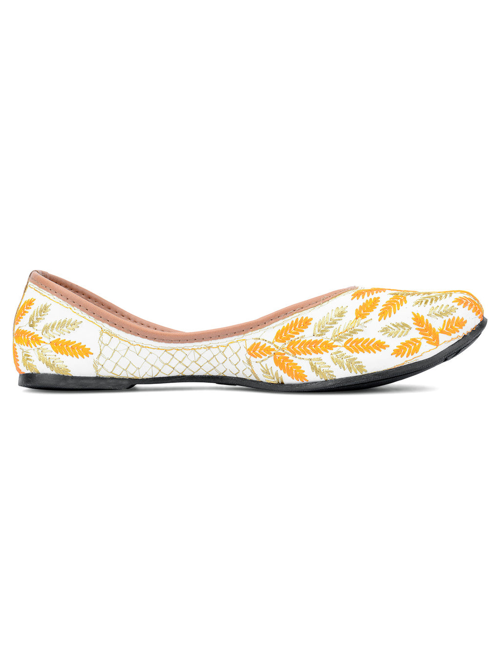 Desi Colour Women Indian Ethnic Footwear-Yellow Leaves | Grocsy