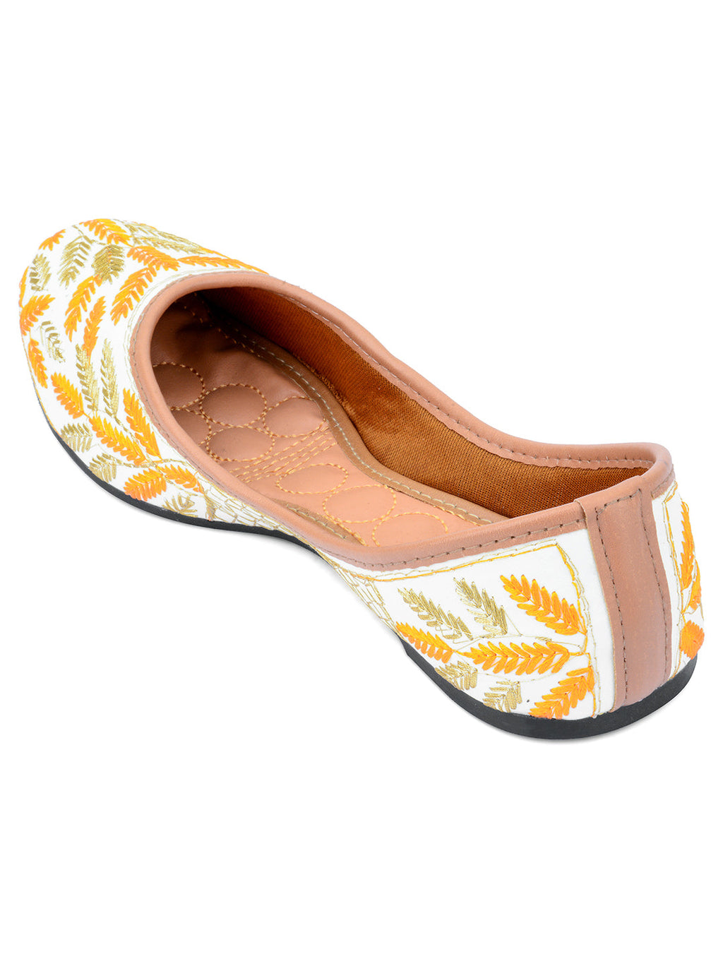 Desi Colour Women Indian Ethnic Footwear-Yellow Leaves | Grocsy