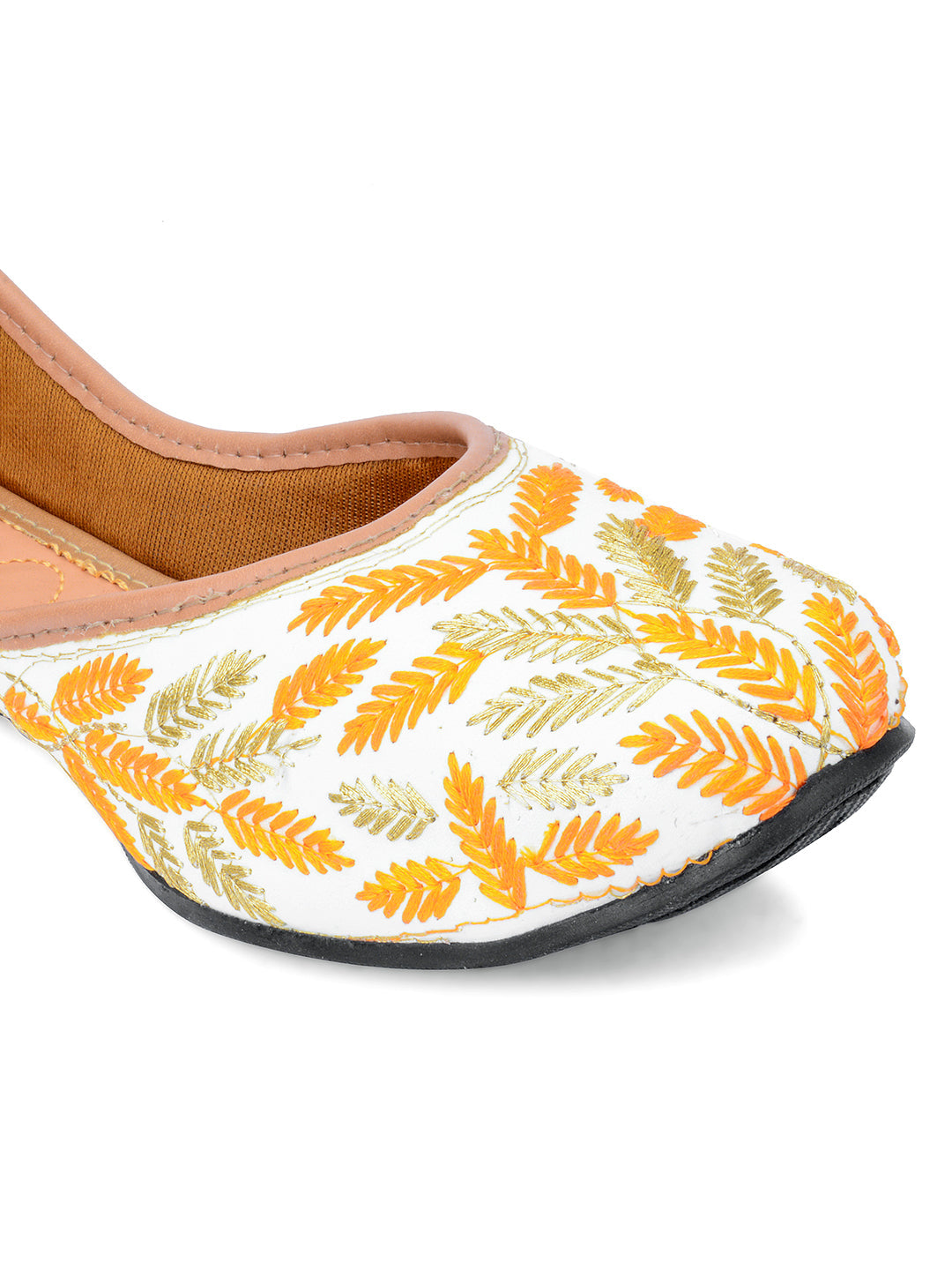 Desi Colour Women Indian Ethnic Footwear-Yellow Leaves | Grocsy