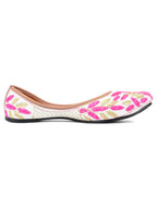 Desi Colour Women Indian Ethnic Footwear-Pink Leaves | Grocsy