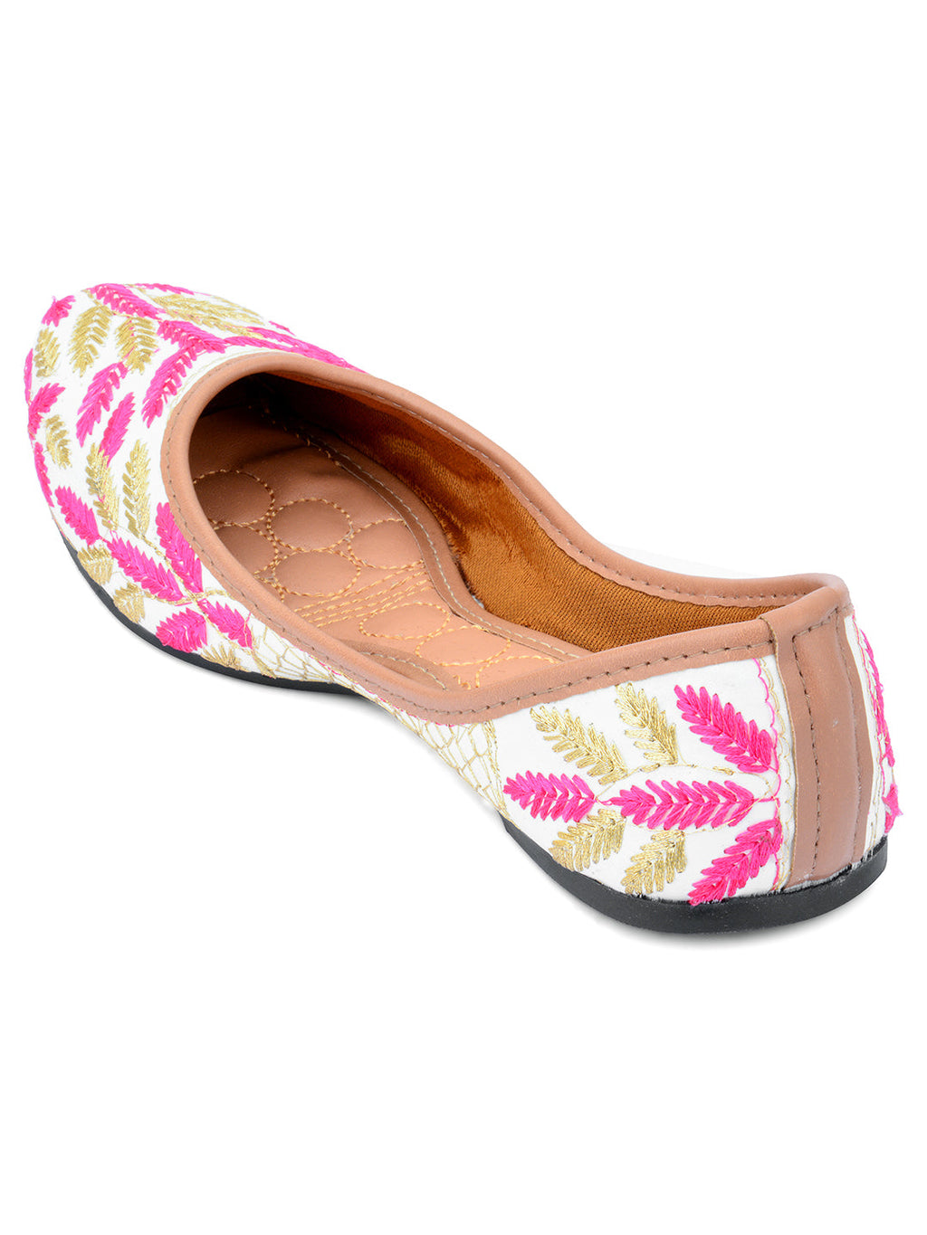Desi Colour Women Indian Ethnic Footwear-Pink Leaves | Grocsy
