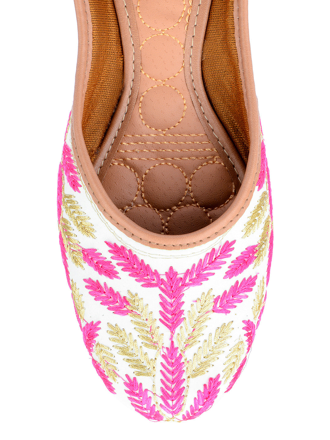 Desi Colour Women Indian Ethnic Footwear-Pink Leaves | Grocsy
