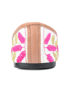 Desi Colour Women Indian Ethnic Footwear-Pink Leaves | Grocsy