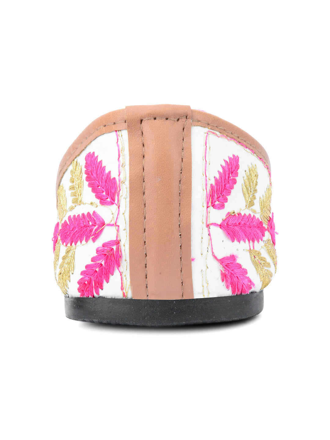 Desi Colour Women Indian Ethnic Footwear-Pink Leaves | Grocsy