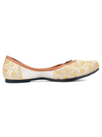 Desi Colour Women Indian Ethnic Footwear-Gold Side Flip-1 | Grocsy