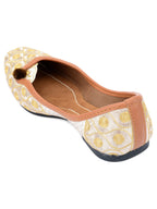Desi Colour Women Indian Ethnic Footwear-Gold Side Flip-1 | Grocsy
