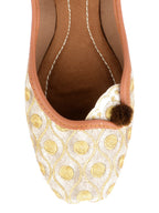Desi Colour Women Indian Ethnic Footwear-Gold Side Flip-1 | Grocsy
