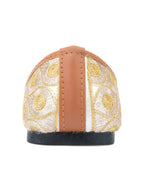 Desi Colour Women Indian Ethnic Footwear-Gold Side Flip-1 | Grocsy