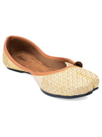 Desi Colour Women Indian Ethnic Footwear-Gold Side Flip-2 | Grocsy