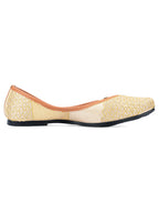 Desi Colour Women Indian Ethnic Footwear-Gold Side Flip-2 | Grocsy