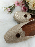Desi Colour Women Indian Ethnic Footwear-Gold Front Flip | Grocsy