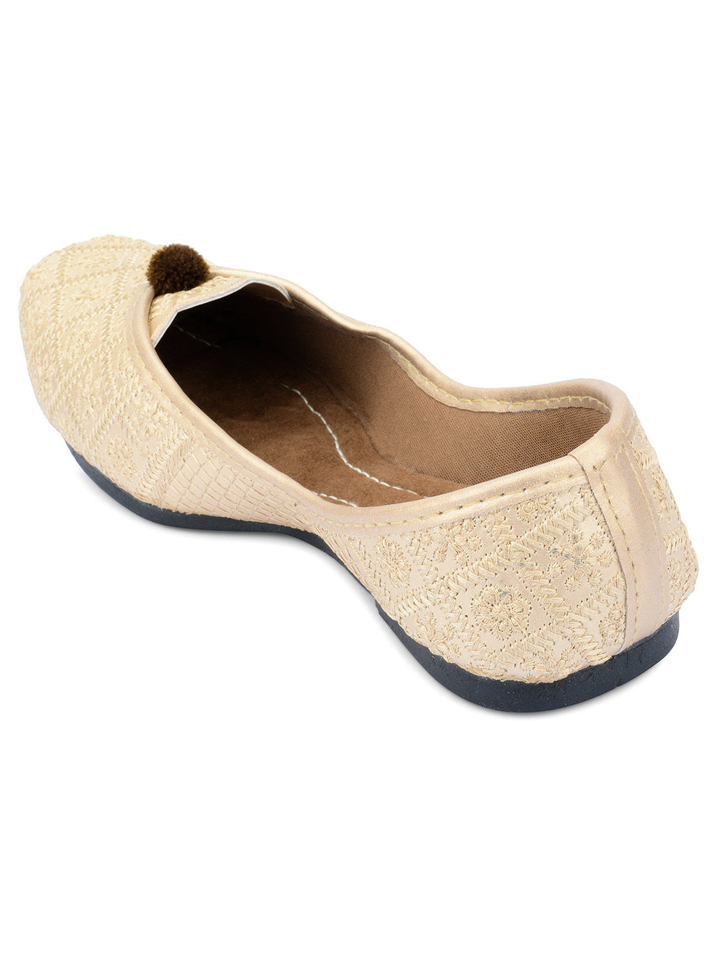 Desi Colour Women Indian Ethnic Footwear-Gold Front Flip | Grocsy