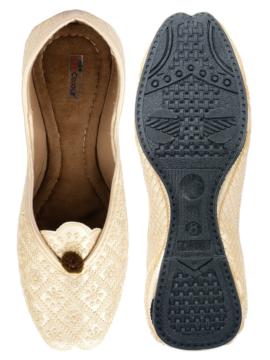 Desi Colour Women Indian Ethnic Footwear-Gold Front Flip | Grocsy