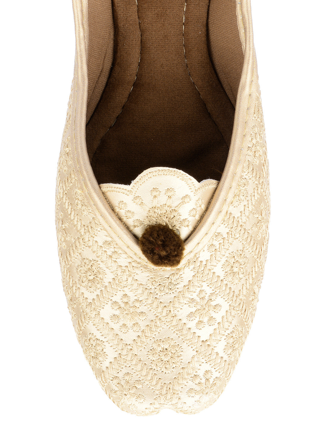 Desi Colour Women Indian Ethnic Footwear-Gold Front Flip | Grocsy