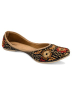 Desi Colour Women Indian Ethnic Footwear-Black Thread Work 1 | Grocsy
