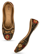 Desi Colour Women Indian Ethnic Footwear-Black Thread Work 1 | Grocsy