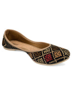 Desi Colour Women Indian Ethnic Footwear-Black Thread Work 2 | Grocsy
