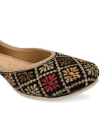 Desi Colour Women Indian Ethnic Footwear-Black Thread Work 2 | Grocsy