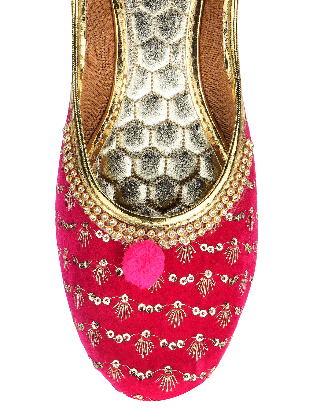 Desi Colour Women Indian Ethnic Footwear-Pink Star | Grocsy