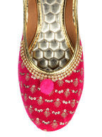 Desi Colour Women Indian Ethnic Footwear-Pink Star | Grocsy