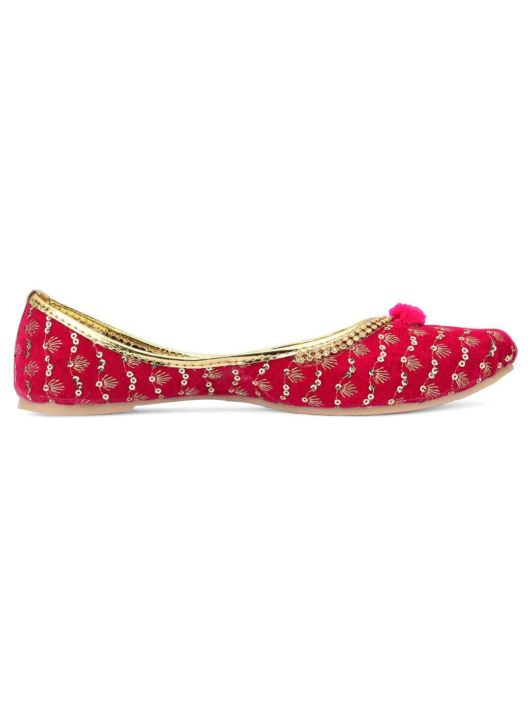 Desi Colour Women Indian Ethnic Footwear-Pink Star | Grocsy