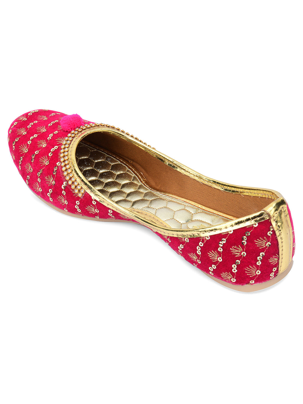 Desi Colour Women Indian Ethnic Footwear-Pink Star | Grocsy