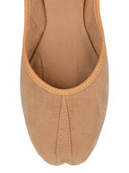 Desi Colour Women Indian Ethnic Footwear-Basic Suede -Beige | Grocsy