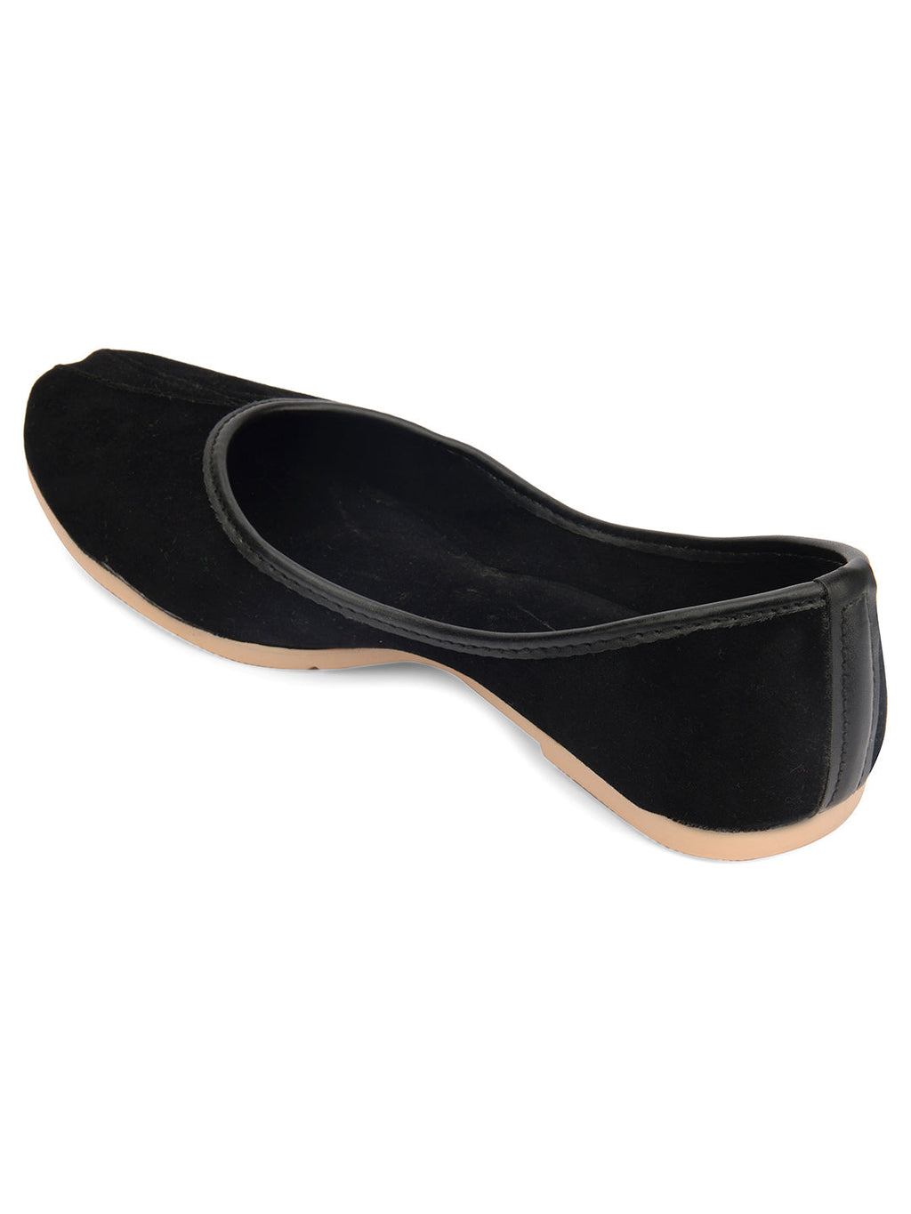Desi Colour Women Indian Ethnic Footwear-Basic Suede -Black | Grocsy