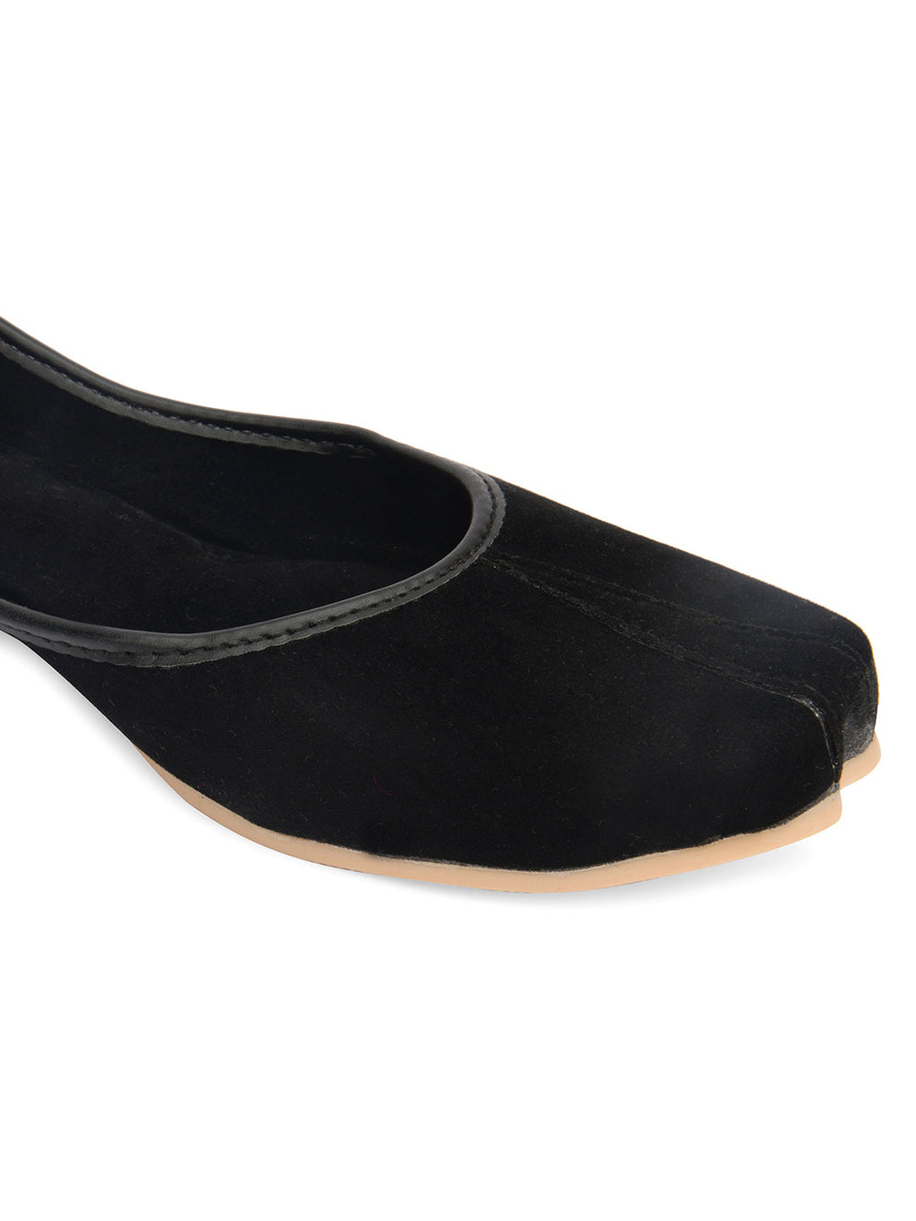 Desi Colour Women Indian Ethnic Footwear-Basic Suede -Black | Grocsy