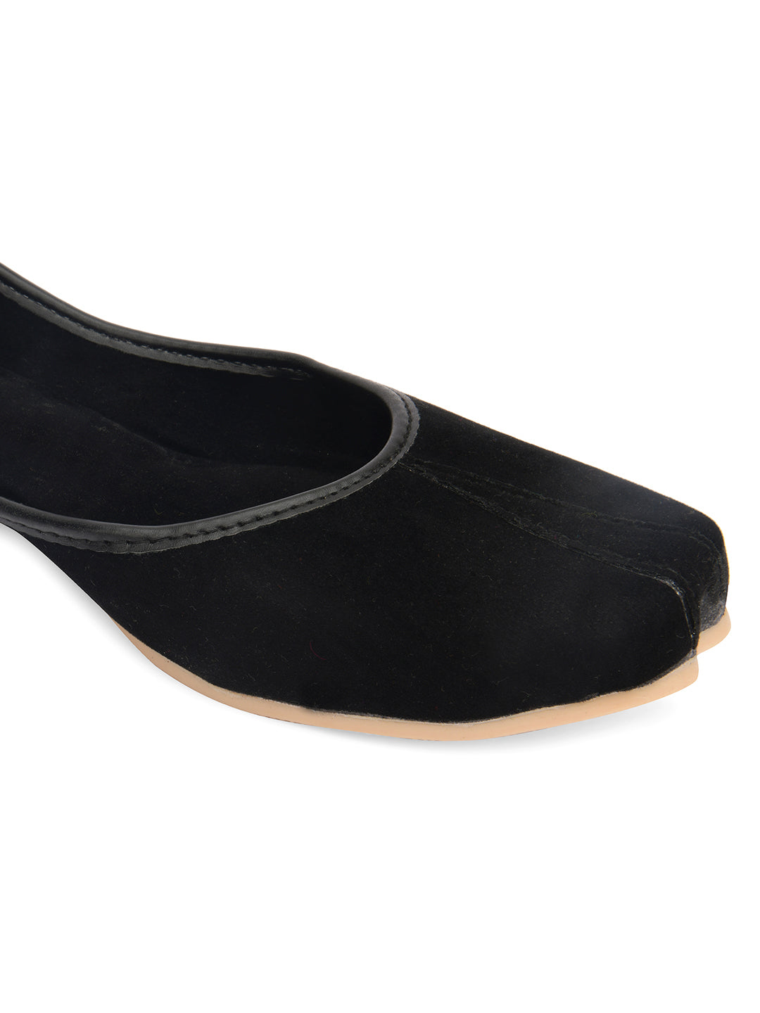 Desi Colour Women Indian Ethnic Footwear-Basic Suede -Black | Grocsy