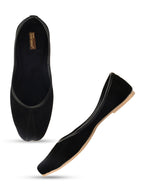 Desi Colour Women Indian Ethnic Footwear-Basic Suede -Black | Grocsy