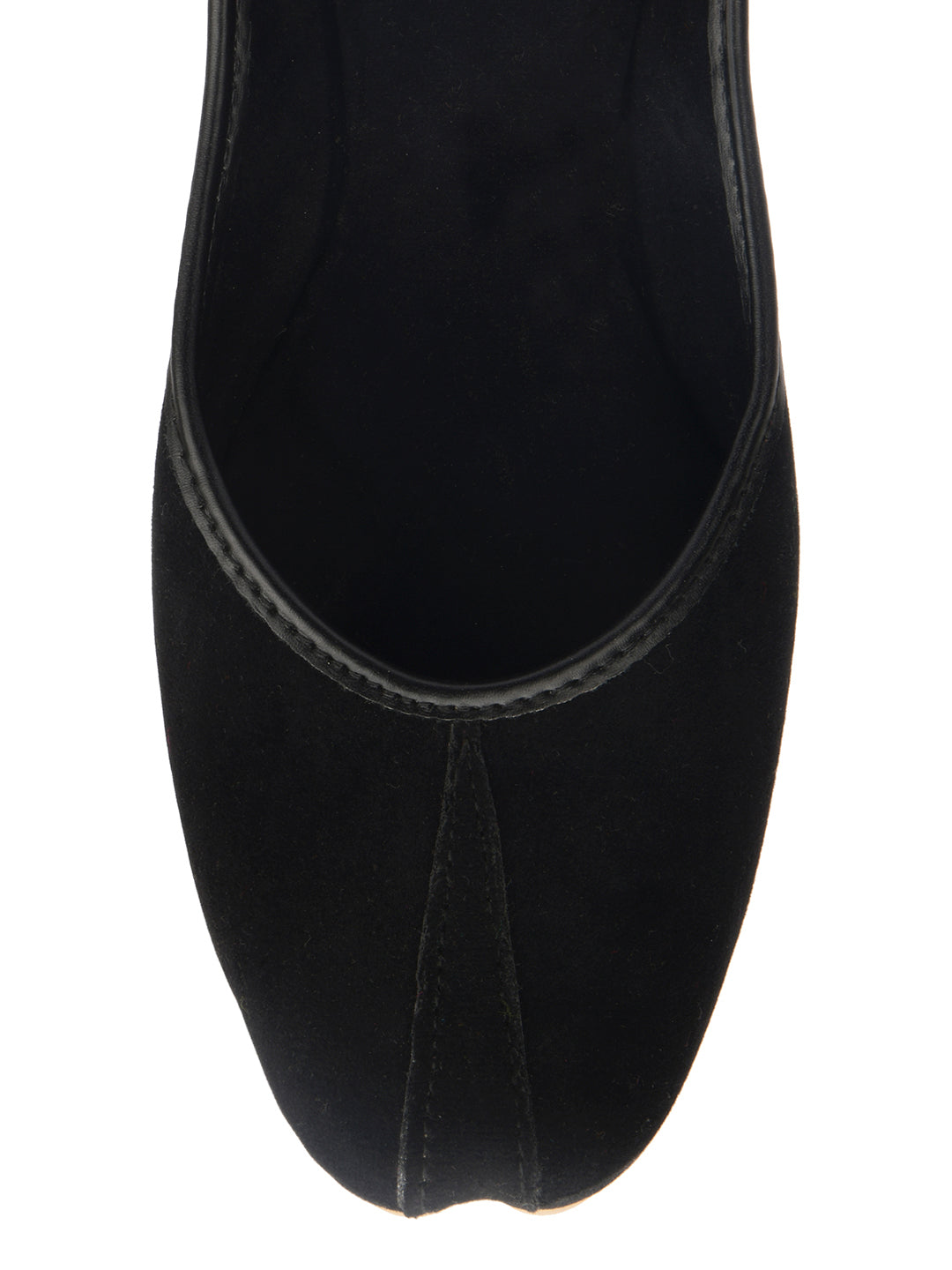 Desi Colour Women Indian Ethnic Footwear-Basic Suede -Black | Grocsy