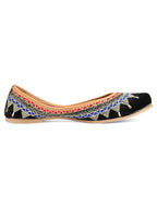Desi Colour Women Indian Ethnic Footwear-Embroidered Black Zari | Grocsy