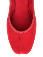 Desi Colour Women Indian Ethnic Footwear-Basic Suede -Red | Grocsy
