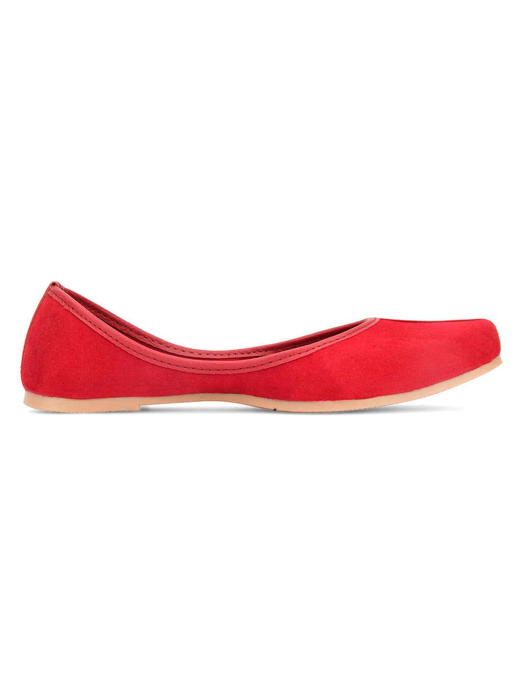 Desi Colour Women Indian Ethnic Footwear-Basic Suede -Red | Grocsy