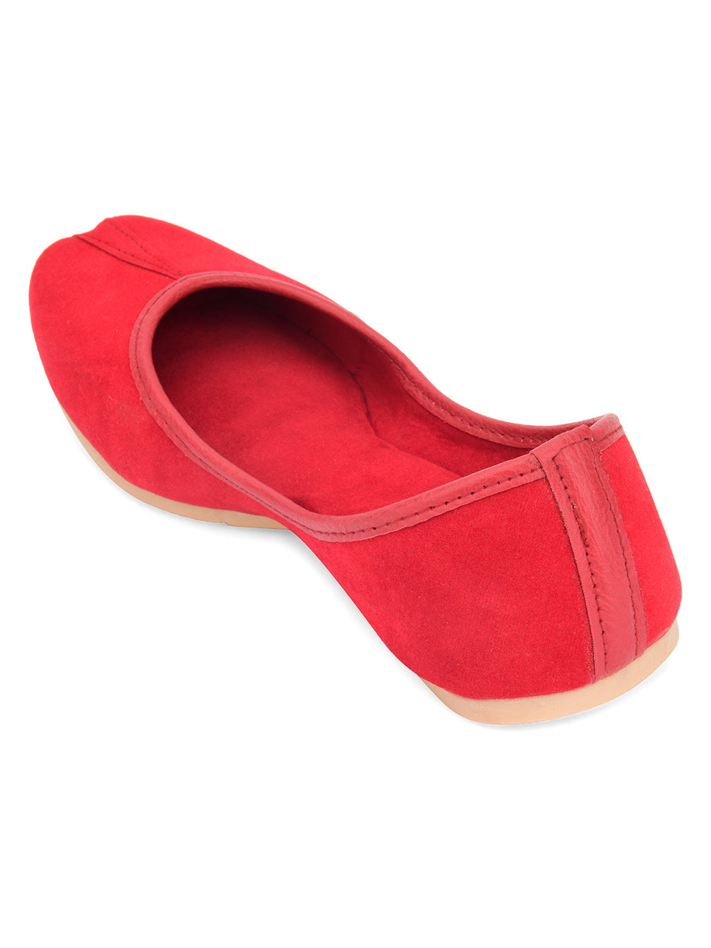 Desi Colour Women Indian Ethnic Footwear-Basic Suede -Red | Grocsy