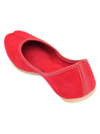 Desi Colour Women Indian Ethnic Footwear-Basic Suede -Red | Grocsy