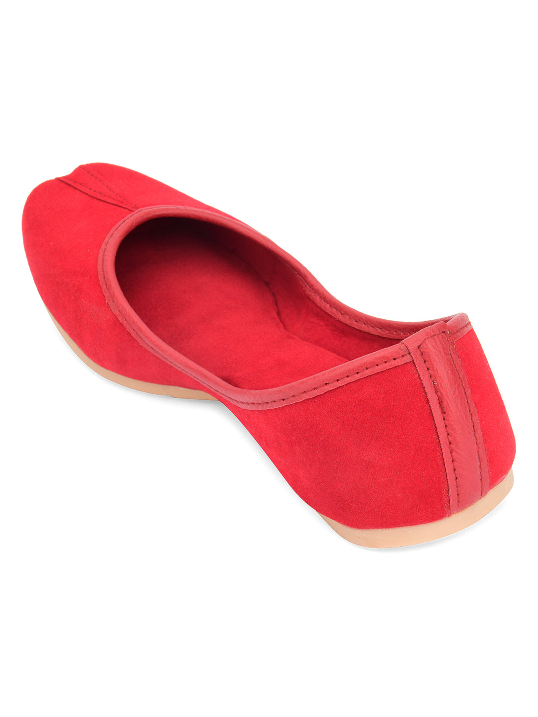 Desi Colour Women Indian Ethnic Footwear-Basic Suede -Red | Grocsy
