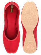Desi Colour Women Indian Ethnic Footwear-Basic Suede -Red | Grocsy