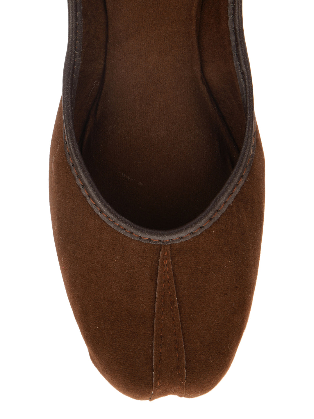 Desi Colour Women Indian Ethnic Footwear-Basic Suede -Brown | Grocsy