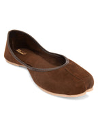 Desi Colour Women Indian Ethnic Footwear-Basic Suede -Brown | Grocsy