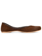 Desi Colour Women Indian Ethnic Footwear-Basic Suede -Brown | Grocsy
