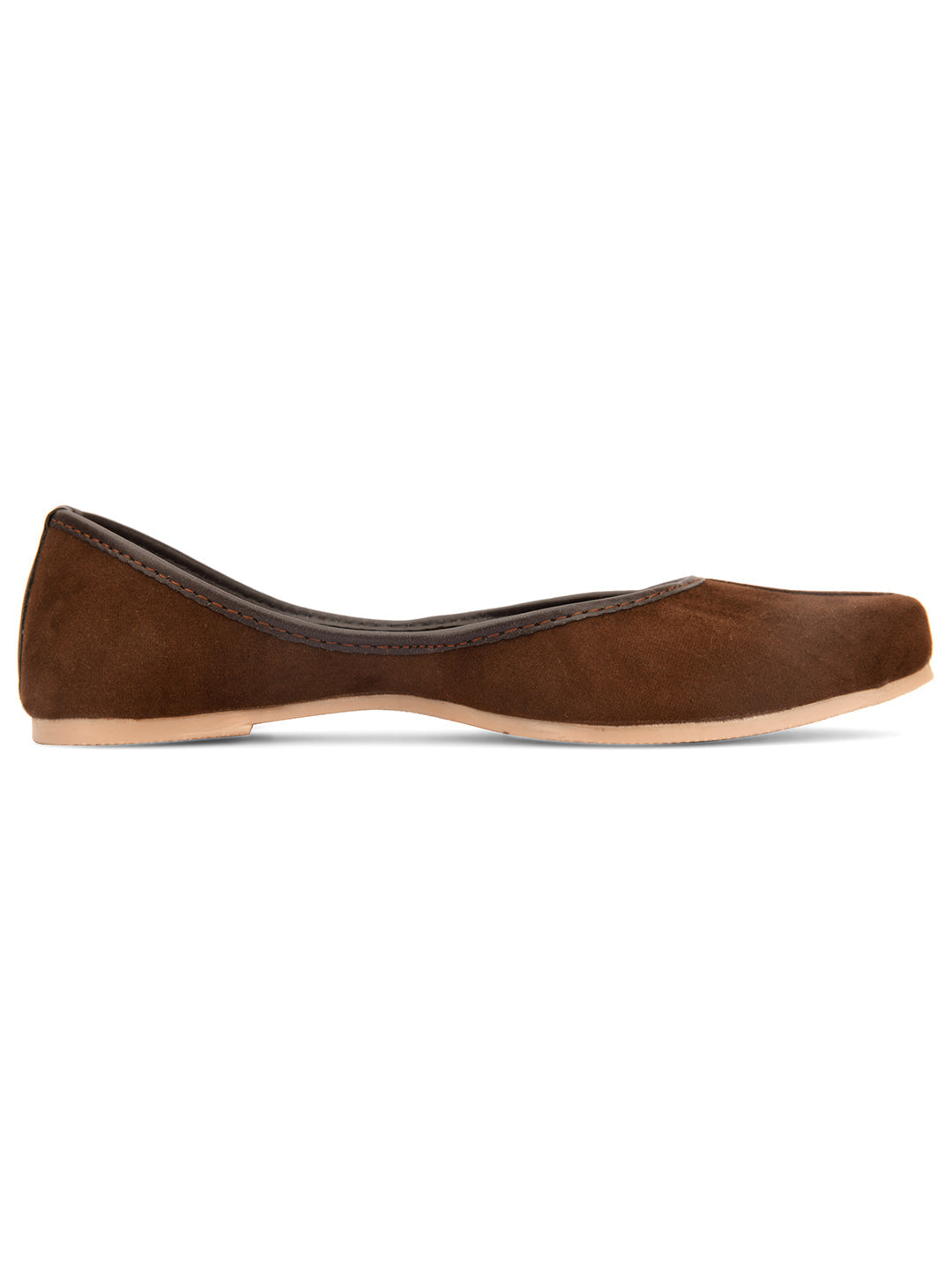 Desi Colour Women Indian Ethnic Footwear-Basic Suede -Brown | Grocsy