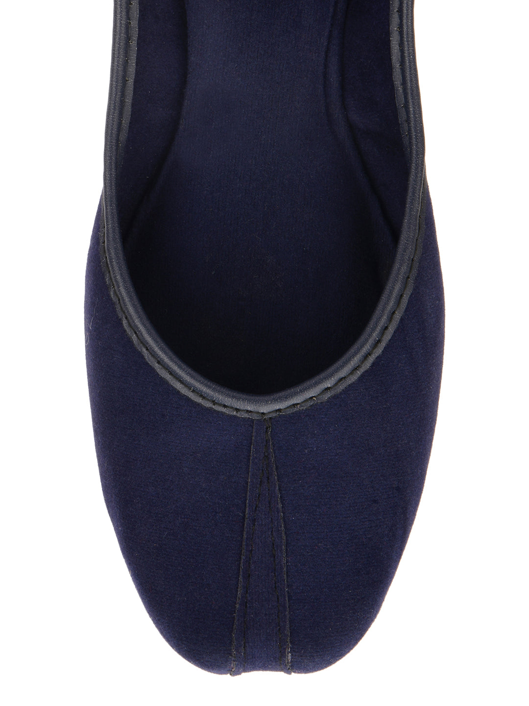 Desi Colour Women Indian Ethnic Footwear-Basic Suede -Blue | Grocsy