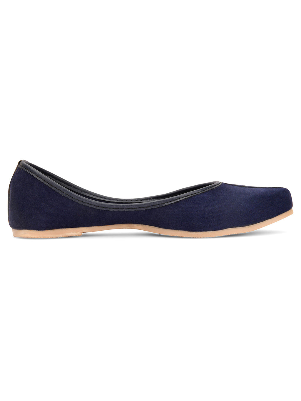 Desi Colour Women Indian Ethnic Footwear-Basic Suede -Blue | Grocsy