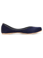 Desi Colour Women Indian Ethnic Footwear-Basic Suede -Blue | Grocsy