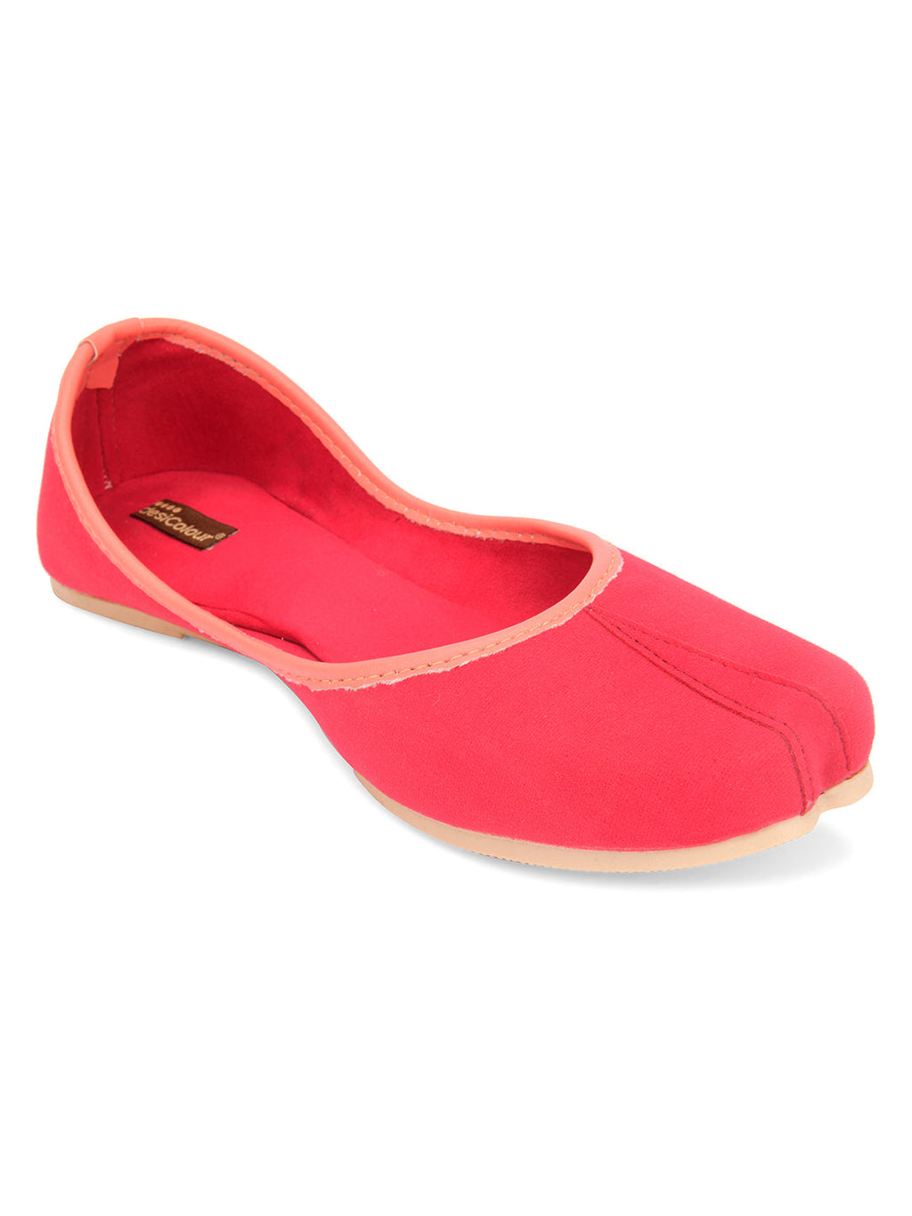 Desi Colour Women Indian Ethnic Footwear-Basic Suede -Pink | Grocsy